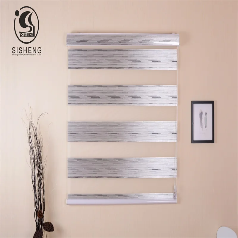 Затенение дома уникальный дизайн серебряный и золотой цвет печать Зебра жалюзи |