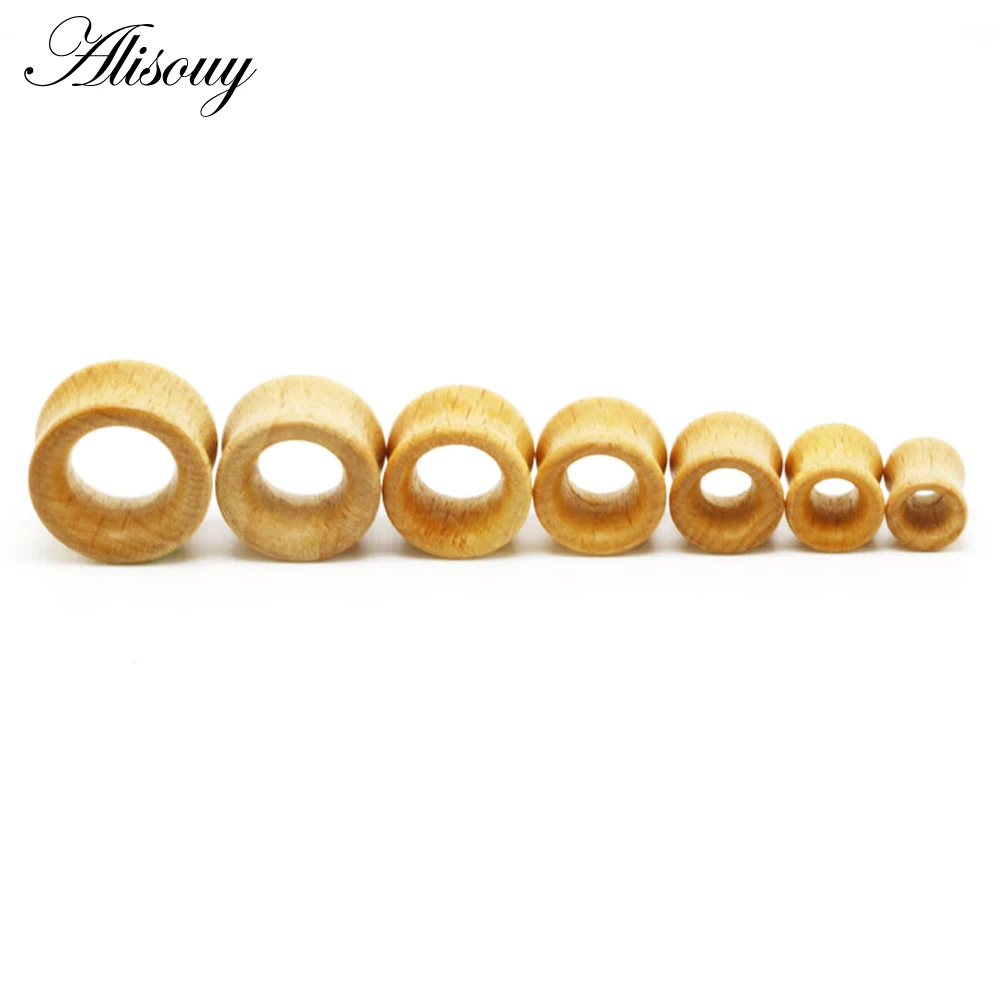 Natural Wood Hollow 1 шт. модные беруши из дерева, тоннели, седло, ушные датчики 6 мм-20 мм, Твердые Полые пирсинг, ювелирные изделия для мужчин и женщин, расширители - Окраска металла: Natural Wood Hollow