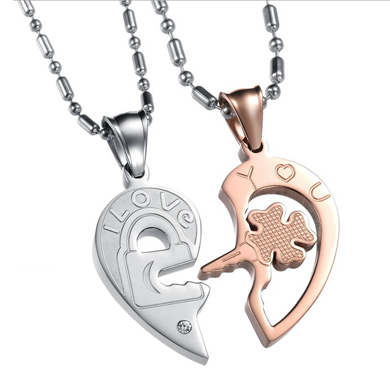 Meetcute 3 цвета новый стиль ожерелье из нержавеющей стали для влюбленных с подвеской