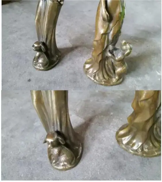 Дама с собачкой статуя медь Западной скульптуры европейский классический | Дом и