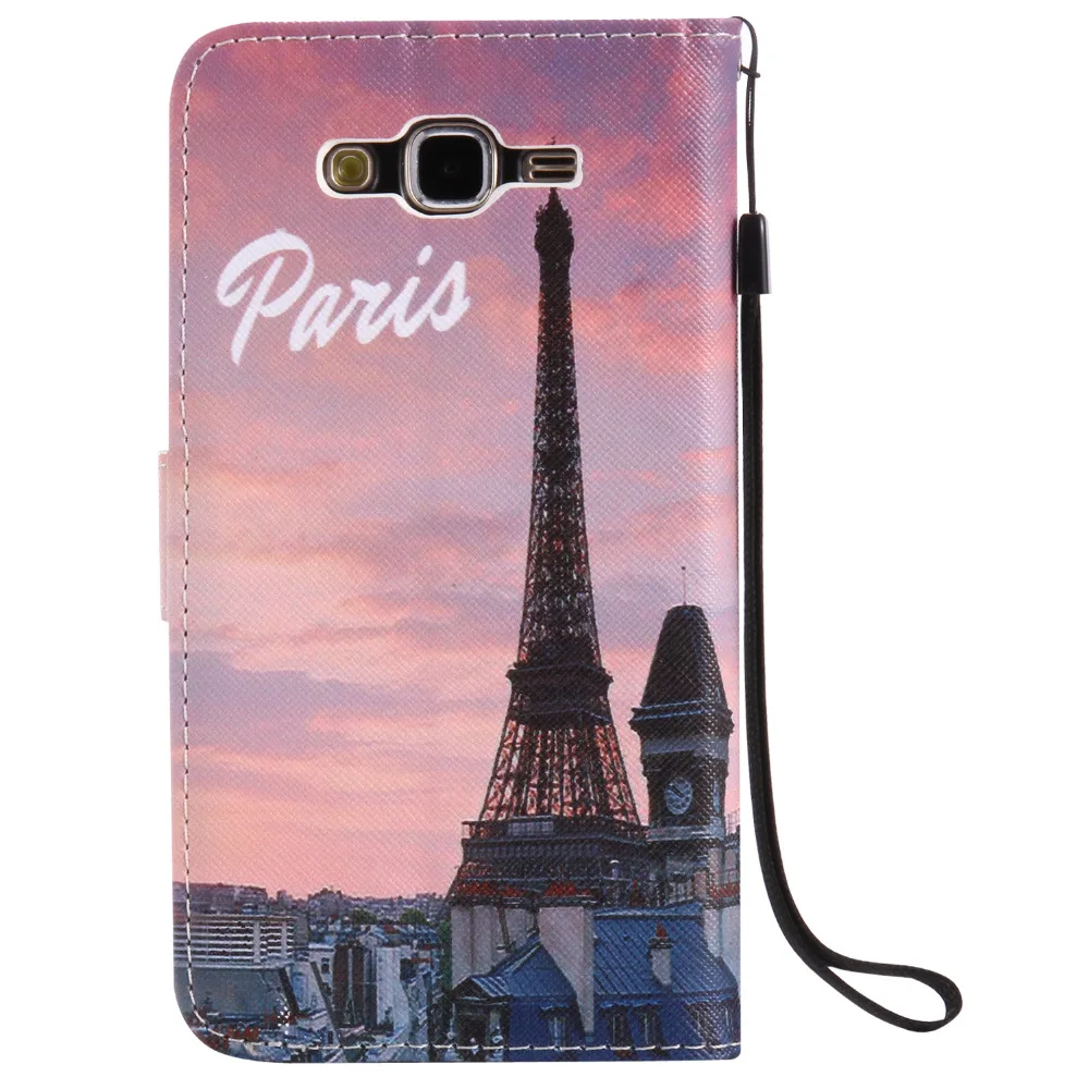Париж Эйфелева башня шаблон кошелек Подставка держатель чехол для Samsung Galaxy J7 j7008