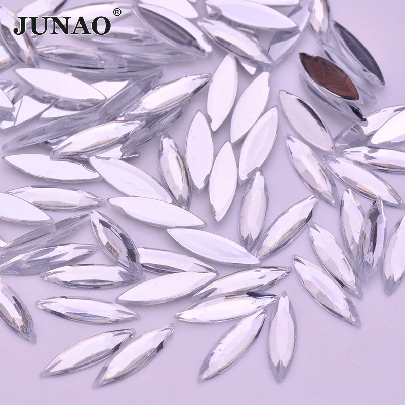 JUNAO 4x15 мм черные розовые плоские стразы не шитые камни акриловые зеркальные глаза