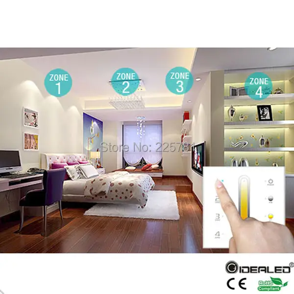 4 зоны DMX512 настенный контроллер Сенсорная панель диммер RGB/RGBW DMX пульт