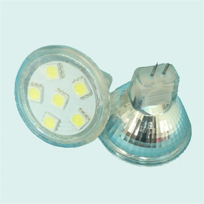 Светодиодная лампа MR11 10 шт./лот 6 светодиодов 5050 SMD светодиодный прожектор