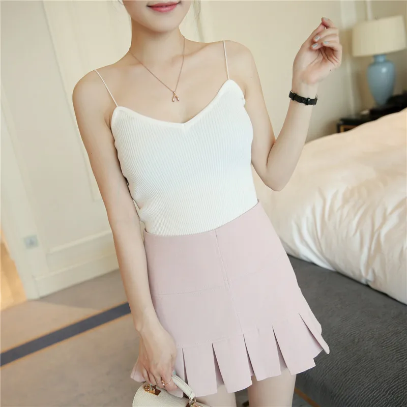 Женский жилет Тонкий Трикотажный без рукавов|cropped feminino|tank cropcropped fashion |