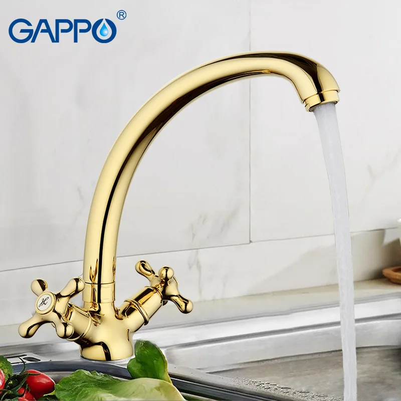Gappo воды смесителя кухонный кран кухонной мойки Золотой водопад коснитесь кухня