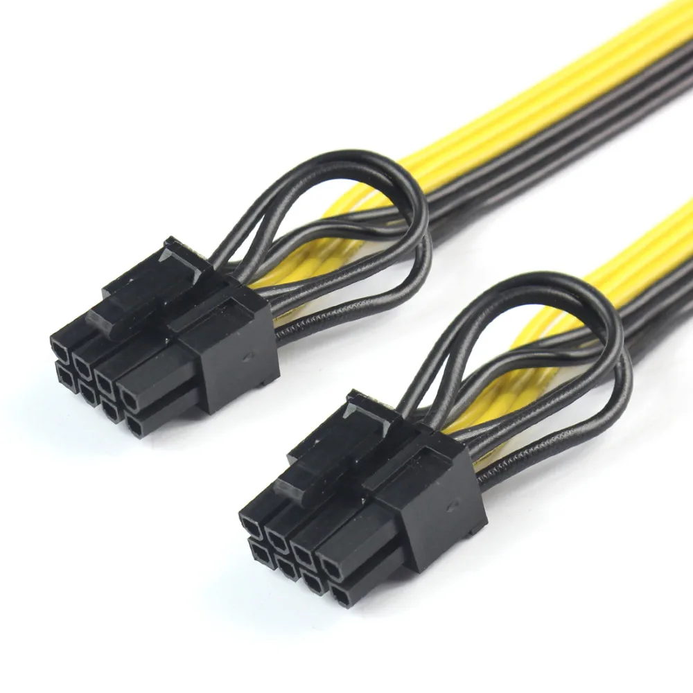 10x CPU 8Pin to Graphics Video Card Double PCI-E PCIe ( 6Pin + 2Pin ) Power Supply Splitter Cable Cord 15cm | Электроника