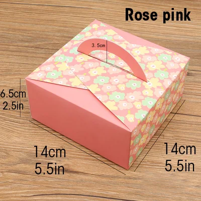 Rose Pink 10 шт бумажная формочка упаковка ручки подарок на день рождения коробка упаковка для свадьбы дома вечерние день рождения Маффин упаковка для тортов - Цвет: Rose Pink