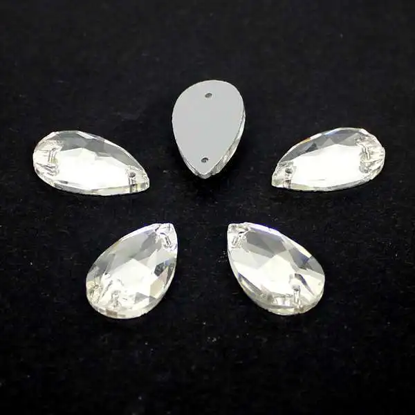 Crystal Beads 7X12mm 10.5x18mm 13x22mm 17x28mm Tear Drop Flatback Clear Glass Sew On DIY For Wedding Dress | Красота и здоровье