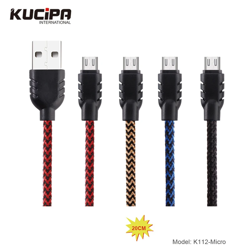 Короткий кабель Micro USB 20 см быстрая зарядка плетеный шнур для быстрой зарядки Android
