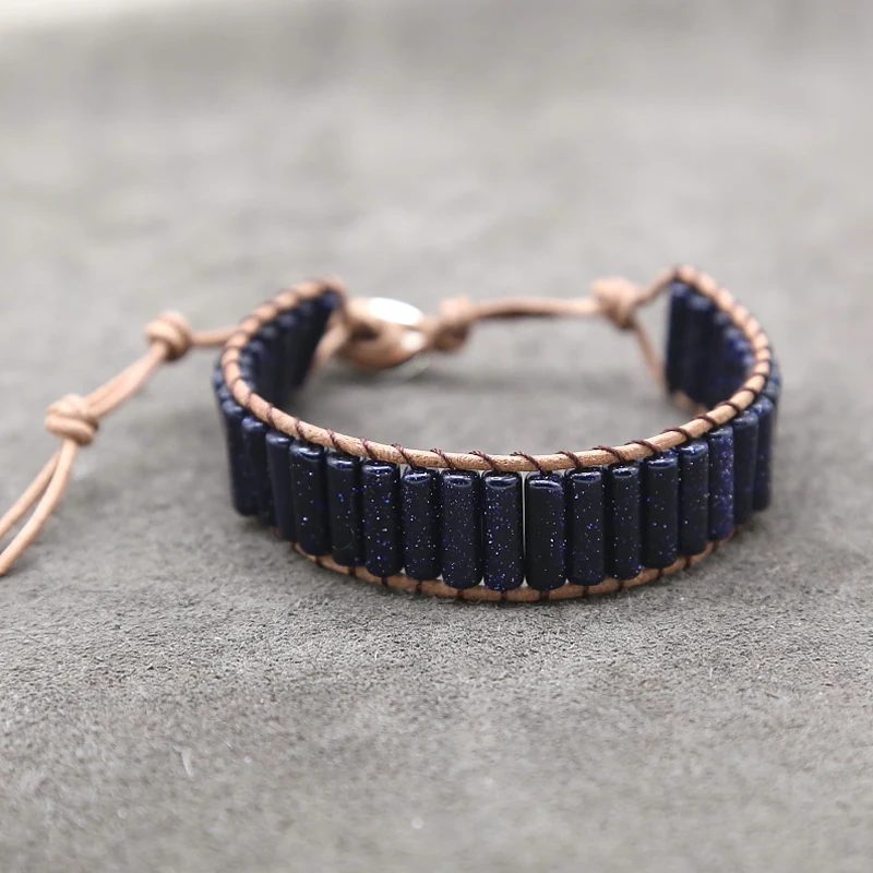 Fashion Cylinder Beads Women's Bracelet Boho Natural Stone Adjustable Bracelets Jewelry | Украшения и аксессуары