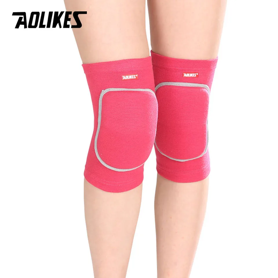 Rose AOLIKES 1 пара наколенники для волейбола танцевальный футбол скейт наколенники защита спортивной безопасности наколенники для тренировок наколенники - Цвет: Rose