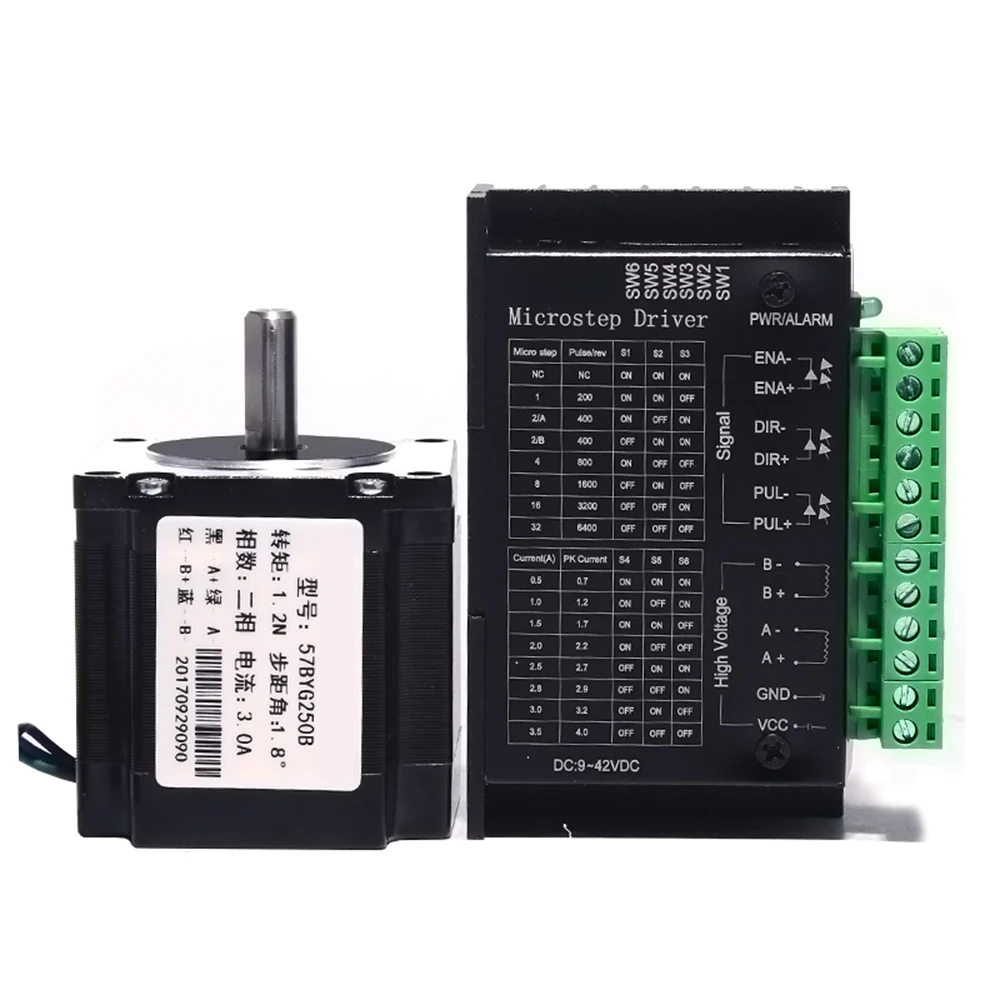 DC 9 42V 1.2Nm шаговый Драйвер + Nema23 наборы моторов TB6600 57BYG250B для автоматизации