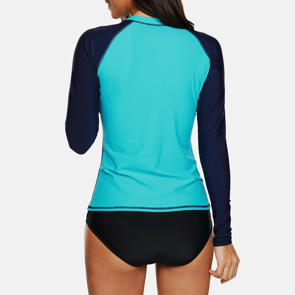 Attratico Rashguard женский купальник с длинным рукавом топ для серфинга цветными блоками