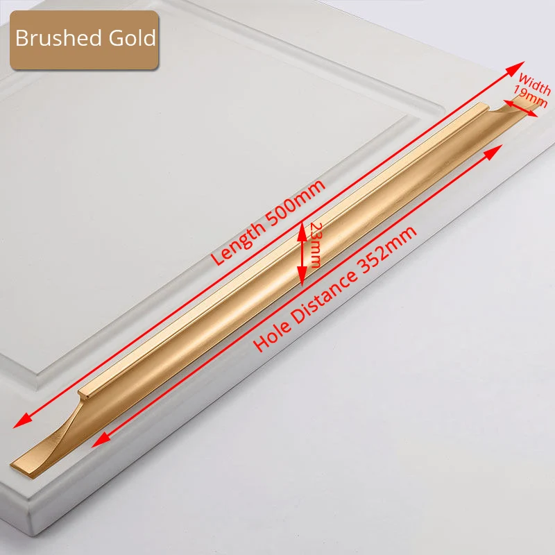 Gold 352mm KAK, американский стиль, черные ручки для шкафа, золото, твердый алюминиевый сплав, кухонный шкаф, ручки для выдвижных ящиков оборудование для обработки мебели - Цвет: Gold 352mm