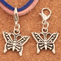 25pcs zinc alloybronze dots swallowtail butterfly clasp european lobster trigger clip on charm beads 16x31mm c1116