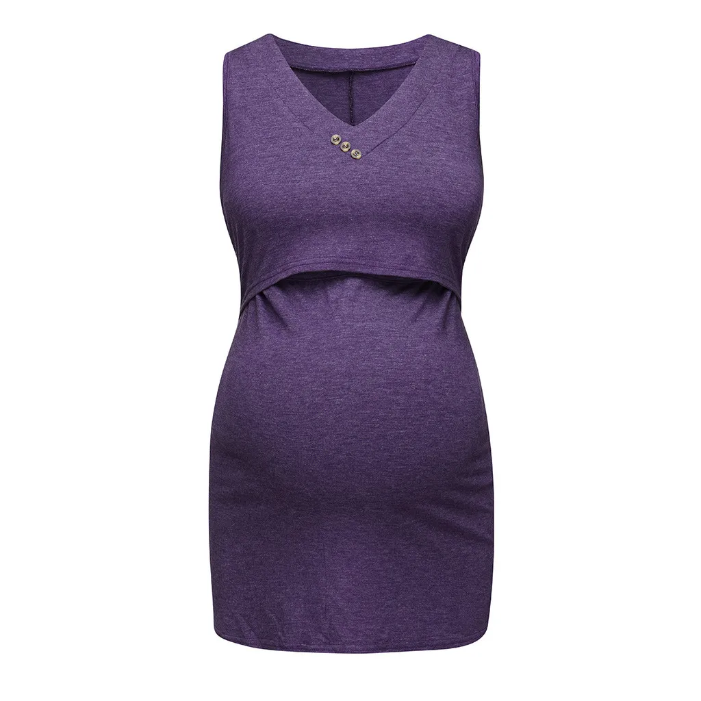 LONSANT Одежда для беременных женщин без рукавов Твердые Топы Грудное вскармливание