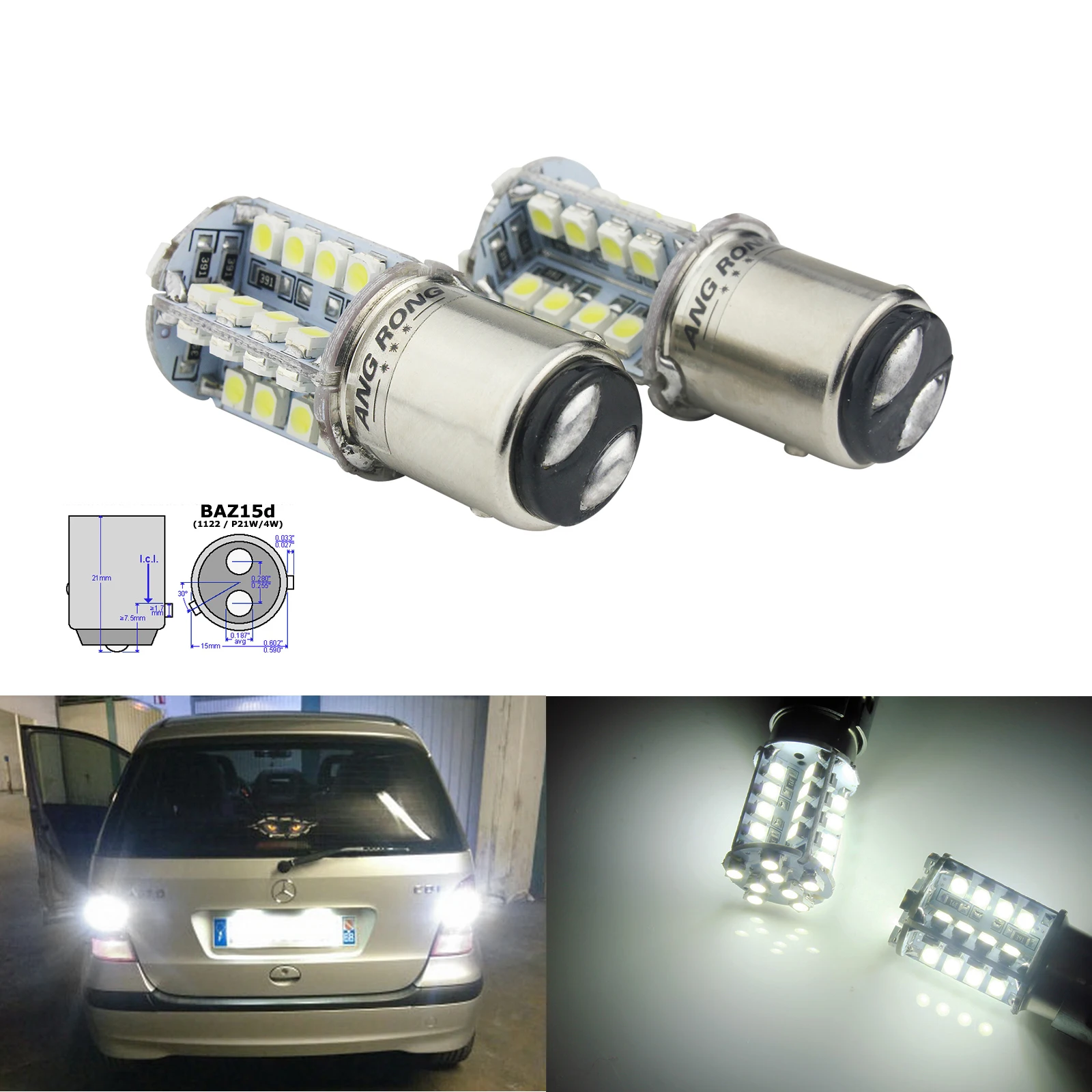 ANGRONG 2x 40SMD светодиодный 566 P21/4W 1122 BAZ15d боковой индикатор заднего стоп светильник |