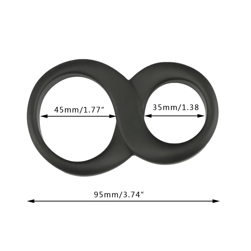 Устройство двойное кольцо для пениса задержки времени Силиконовое мяч мужской