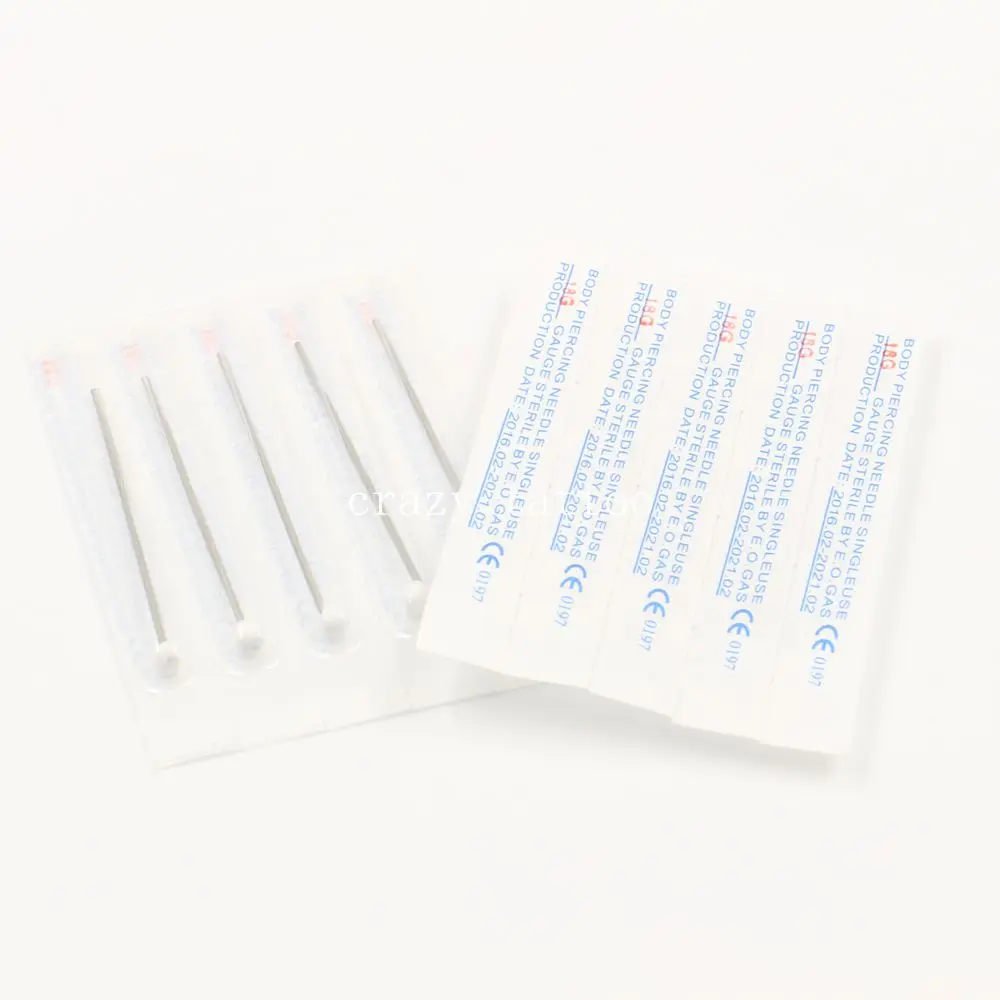 

Wholesale 100PCS 18G Piercing Needles Sterile Body Piercing Needles Assorted Sizes Sterile Tattoo Needles Supply Free Shipping