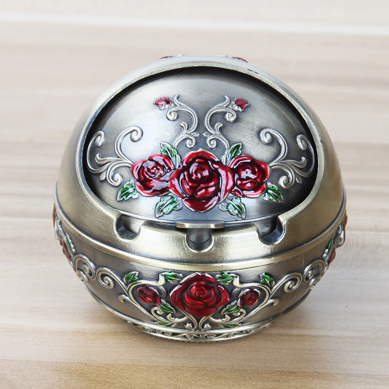 European-style vintage zinc alloy KTV hotel cigar ashtray creative retro home living room with a cover of lovely trend | Мебель