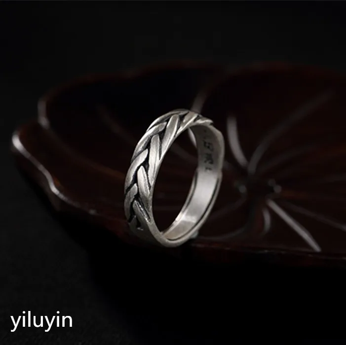 KJJEAXCMY boutique jewelryar S990 серебряная монета антикварное плетеное кольцо