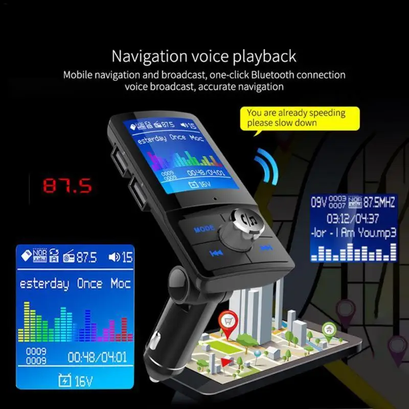 VODOOL BC45 беспроводной Bluetooth fm-передатчик автомобильный комплект ЖК-дисплей Hands-free аудио MP3 музыкальный плеер двойной USB Автомобильное зарядное устройство для телефона