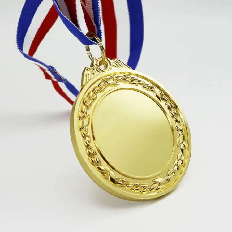 1PCS Blank Medals Lace Border Design Gold Color Medal Semi-custom Medal Can Laser Marking Your Logo or Paste Logo