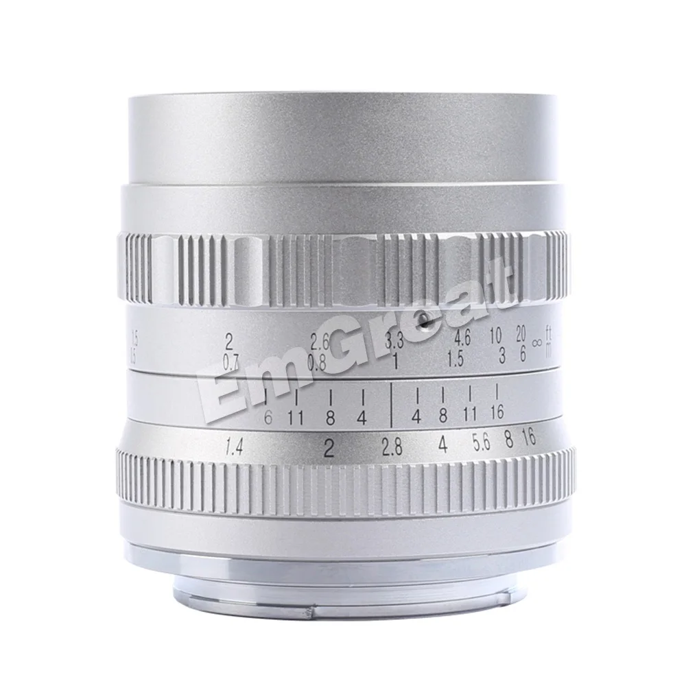 Brightin Star 50mm F1.4 Prime Lens Large Aperture Manual Lens for Sony E-mount for Fuji X-mount M4/3 Mount Mirrorless Cameras
