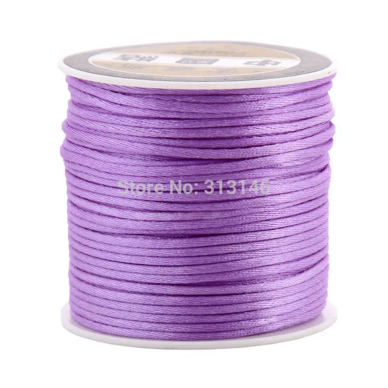 Light Purple 45 м/катушка 2 мм Разноцветные нейлоновые черные китайские узлы макраме шнур плетеный DIY Kumihimo бисер Шамбала нить - Цвет: Light Purple