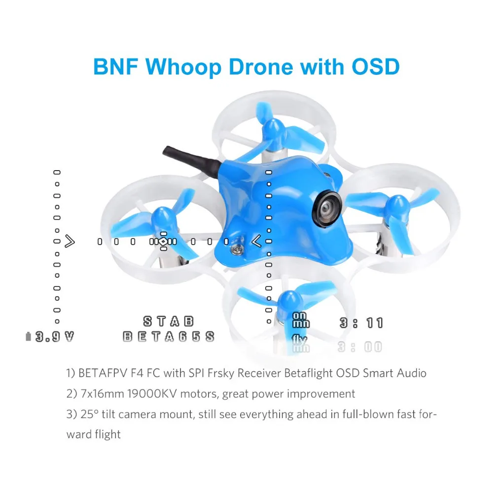 Beta65S Frsky Whoop Дрон 1 S щеткой с видом от первого лица Квадрокоптер дистанционным
