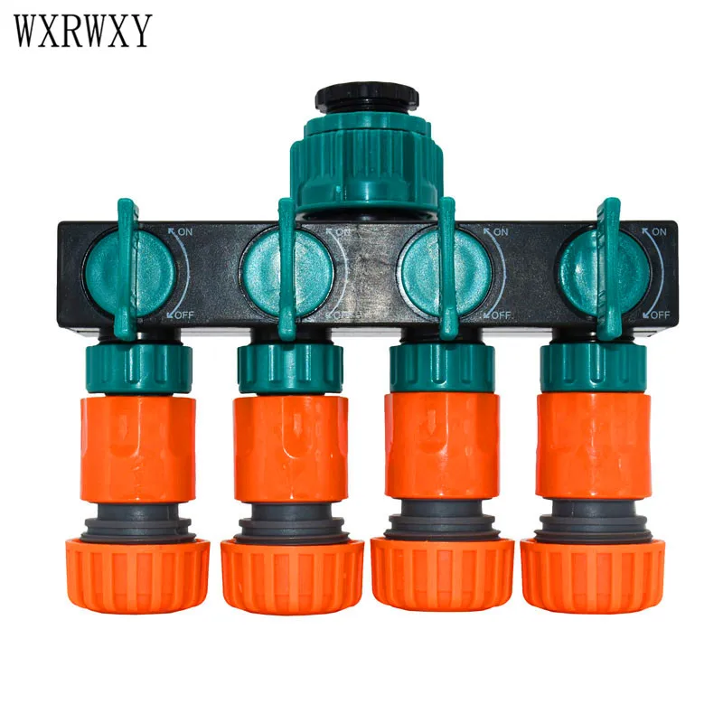 Wxrwxy садовый кран 4 полосный делитель воды 3/4 шланг соединитель для 20 мм водяного