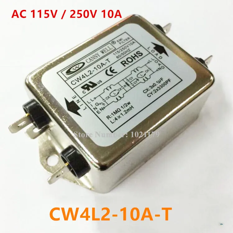 CW4L2 10A T AC 115V / 250V 50/60HZ однофазный фильтр EMI|filter chlorine|emi shieldemi power filter |