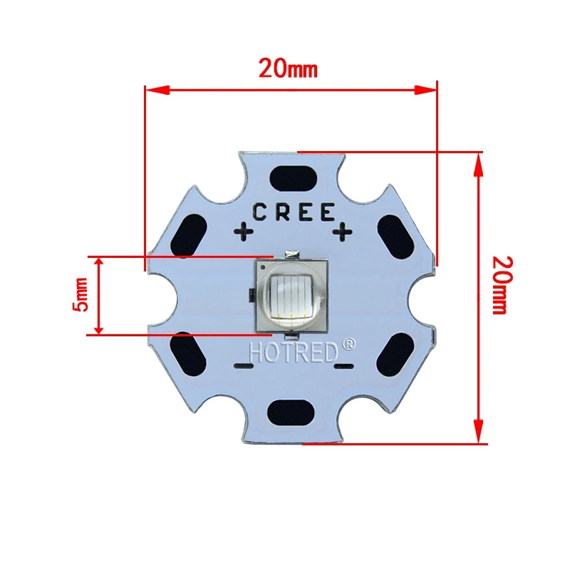 1 шт. светодиодный диодный светильник Epi s 5050 XML T6 10 Вт УФ заменяемый CREE XML2
