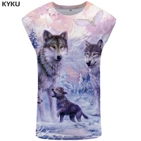 kyku wolf tank top men love vest snow stringer mountain undershirt jungle ftness clothing mens bodybuilding sleeveless shirt