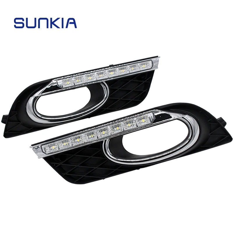 

SUNKIA Specific Daytime Running Lights Car LED DRL for Honda Civic 9th 2011-2015 Fog Lamp Cover with Turn Signal Dimmed Light