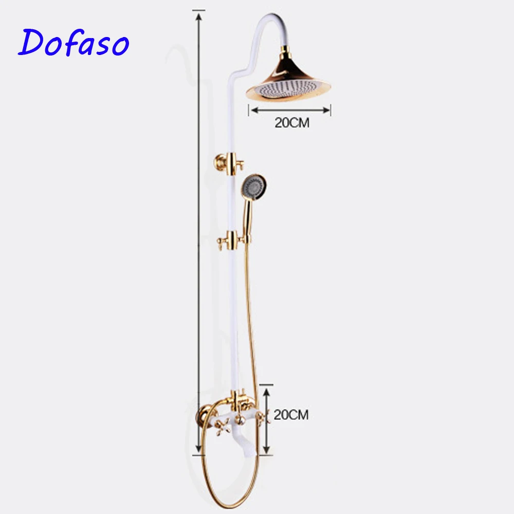 Dofaso роскошный набор для душа под старину Золотой дождь настенное крепление