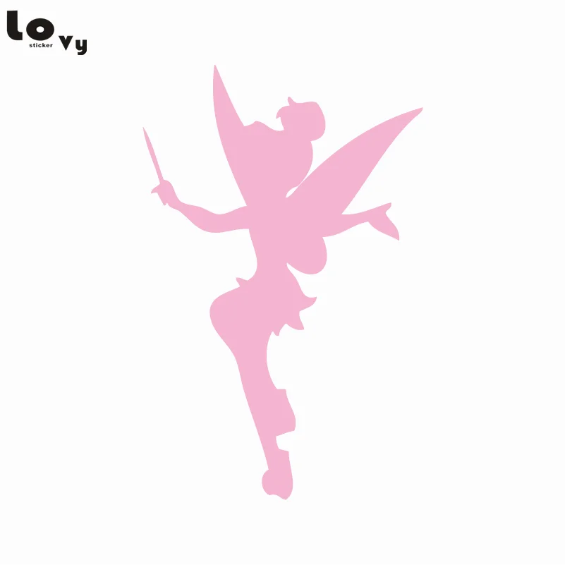 Tinkerbell Фея силуэт автомобиля Стикеры мультфильм фея Винил Автомобильный этикета