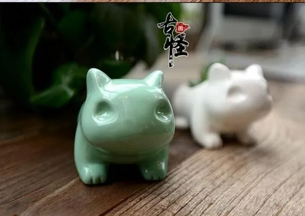 Large 13cm x 7.5cm Kawaii Ceramic Flowerpot Bulbasaur Succulent Planter Cute Green Plants Flower Pot with Hole For Dropshipping