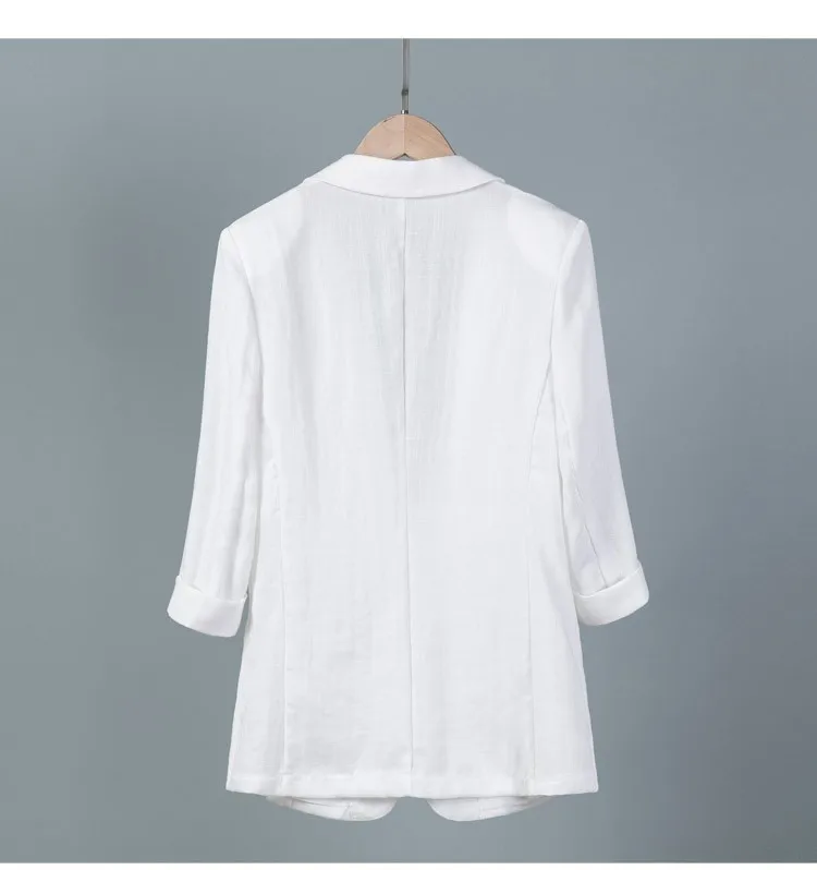 

2018 Spring Summer Blazers Women Plus Size 3/4 Sleeve Jacket Casual Thin Tops Female Slim Single Button Blazers Coat