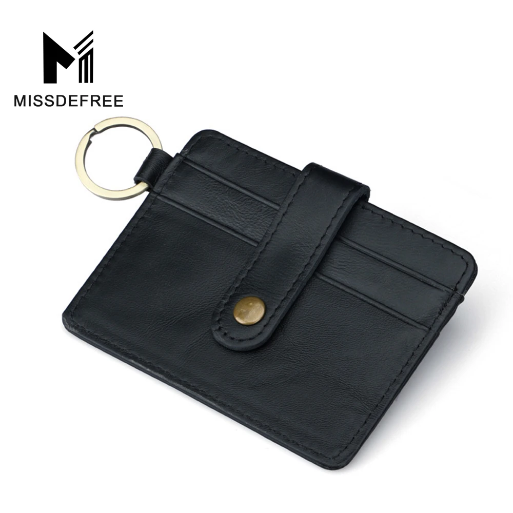 RFID Блокировка минимализм мужские Leather Slim Card Case передний карман держатель карты