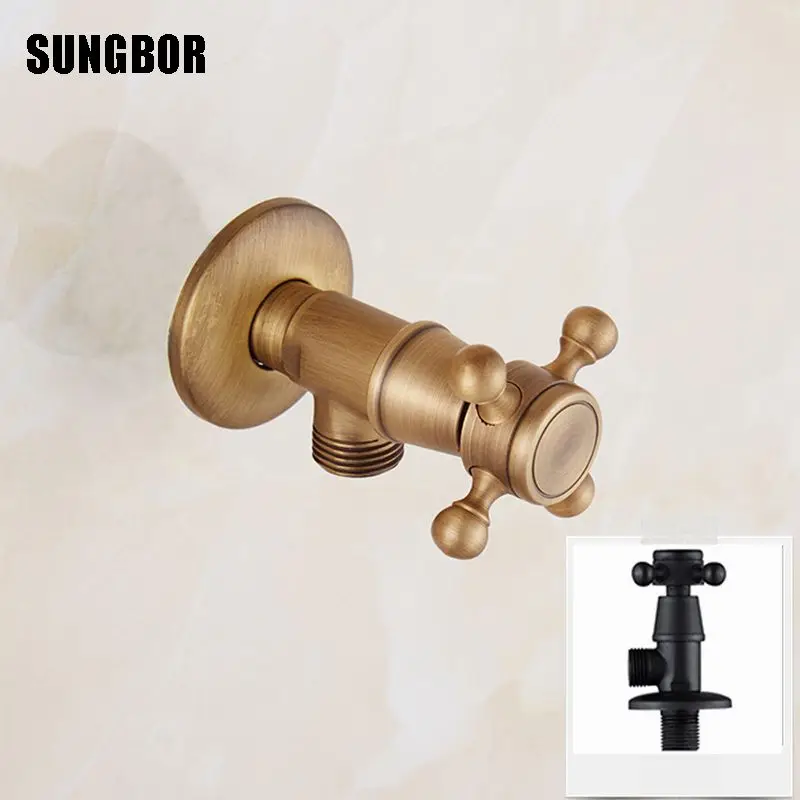 

Free Shipping Antique Brass Triangle Valve Water Control Valve Bathroom Tap Water Valve 1/2*1/2 Brass Angle valves JF-845F