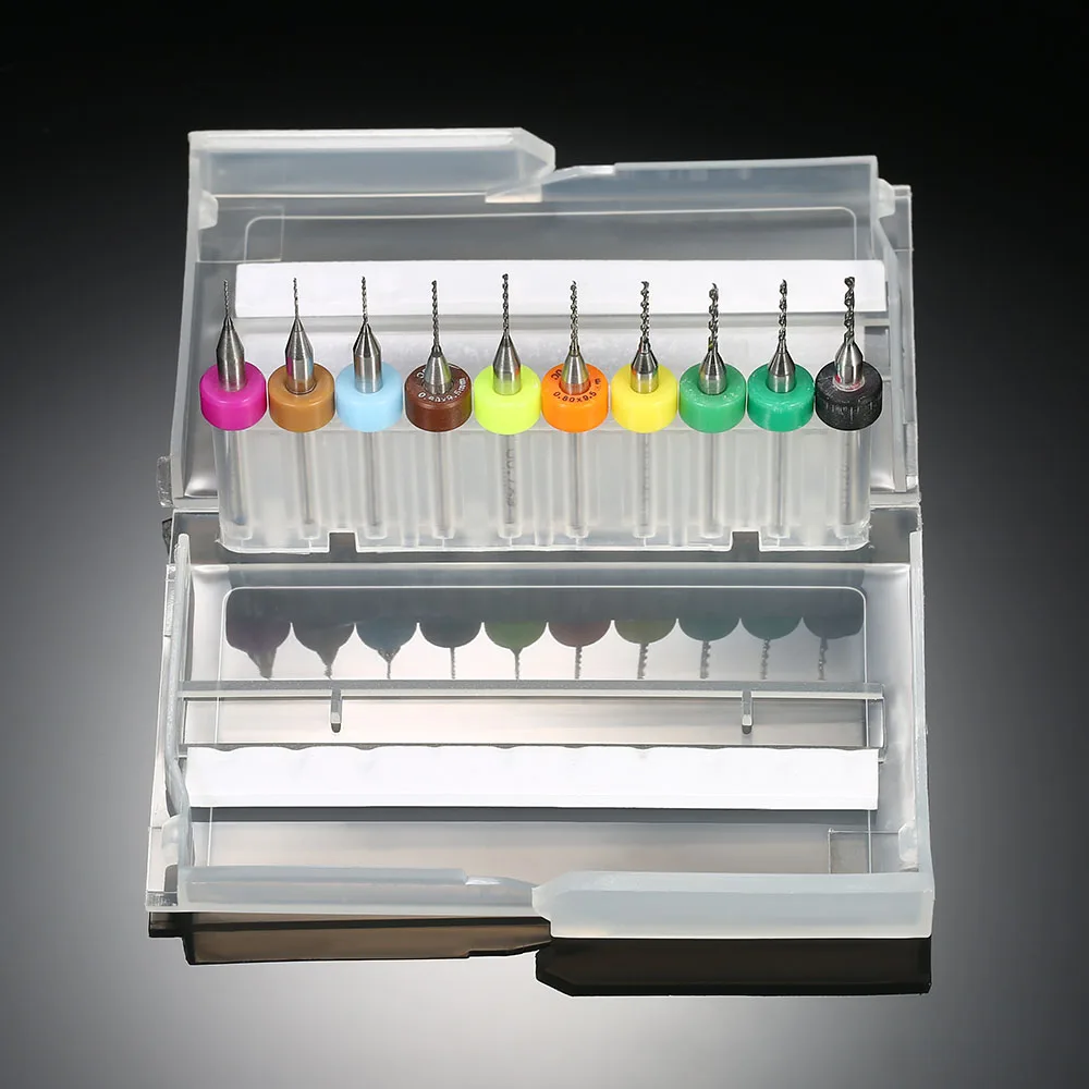 

Tungsten Carbide Micro Drill Bits Set Engraving Tools for PCB Circuit Board 0.3-1.2mm/1.1-2.0mm 10pcs Tools Set