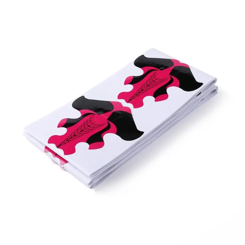 Black Red 100 шт Французский акриловый гель для ногтей, УФ-гель для наращивания, акриловый наконечник, гелевая наклейка для наращивания ногтей, форма для наращивания, акриловый - Цвет: Black Red