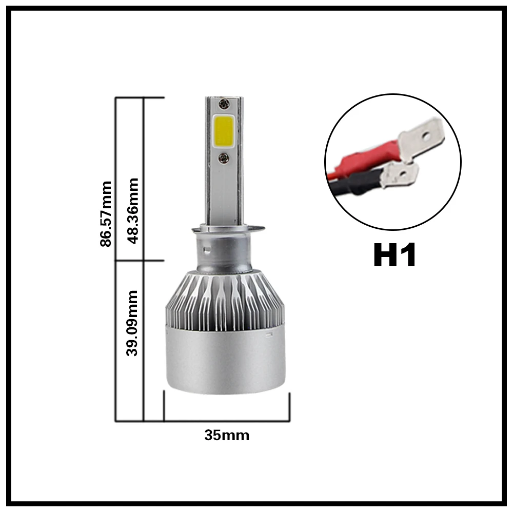 2 шт. супер яркий H7 H4 LED H11 H1 H8 H11 лампы 72 Вт Фары для автомобиля авто Светодиодная лампа с вентилятором автомобильные светодиодные 6000 К Белый 12 В автомобильной AJ