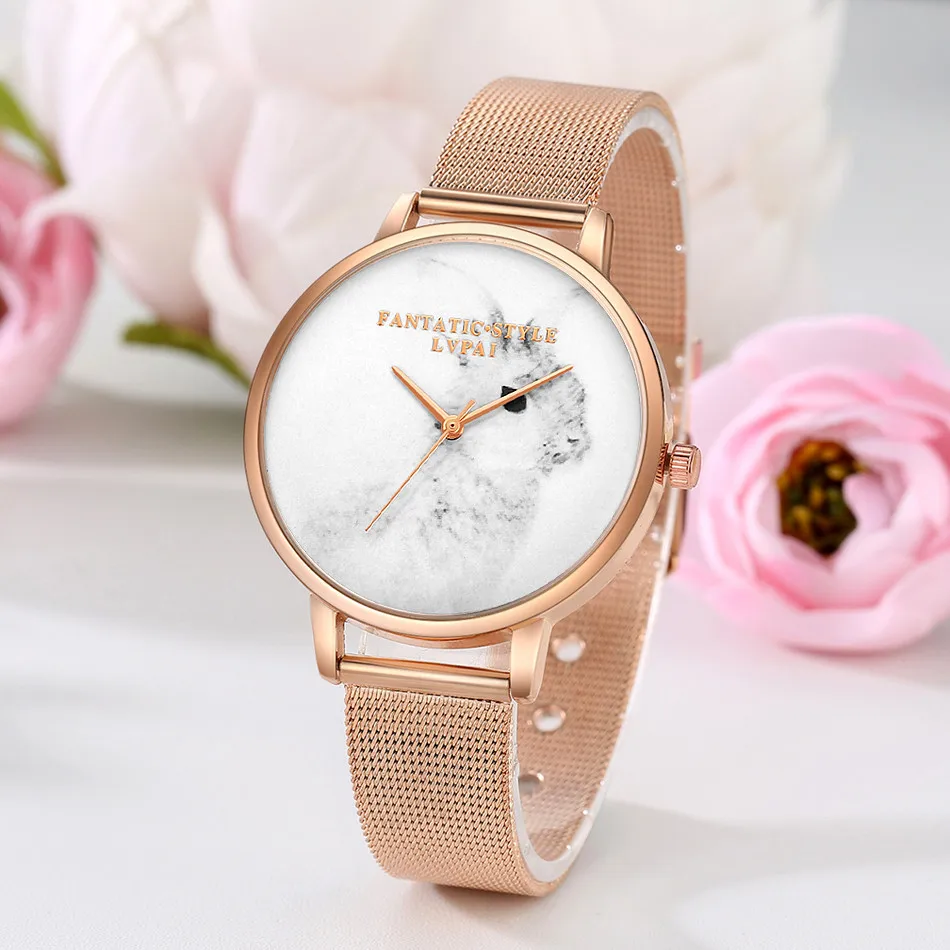 Lvpai женские кварцевые часы с кроликом Reloj hombre браслет из нержавеющей стали
