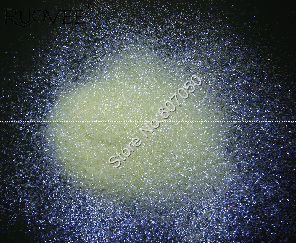 0.4MM015inch белый цвет блеск для ногтей с фиолетовым светильник блестящий порошок