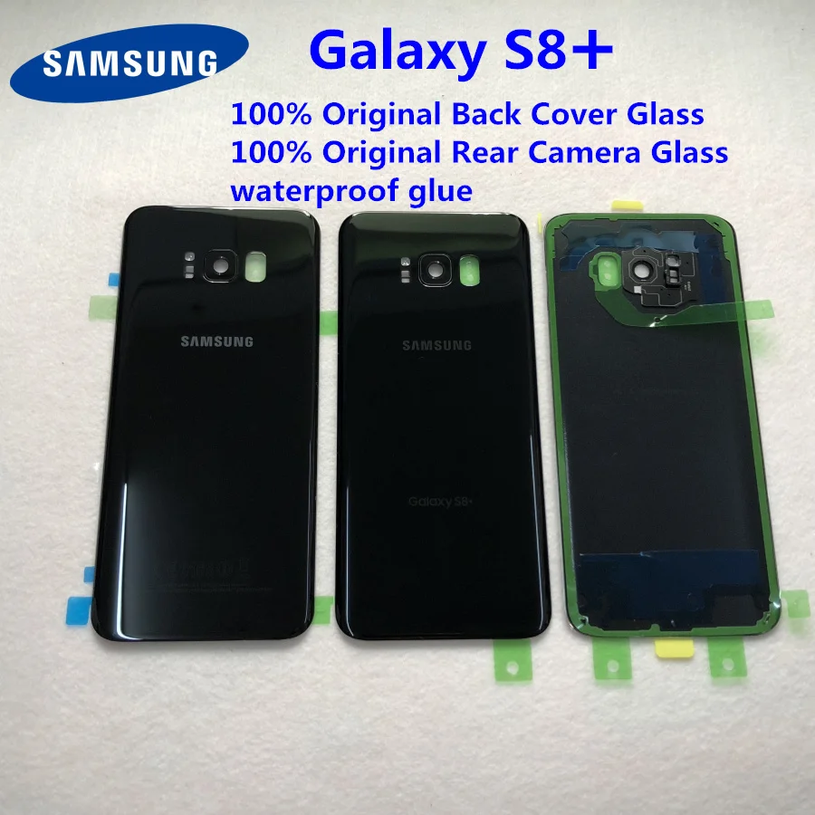 Задняя крышка телефона для Samsung Galaxy S8 Plus G950 G955F батарея задняя крышка стеклянная дверь Корпус задняя камера объектив S8