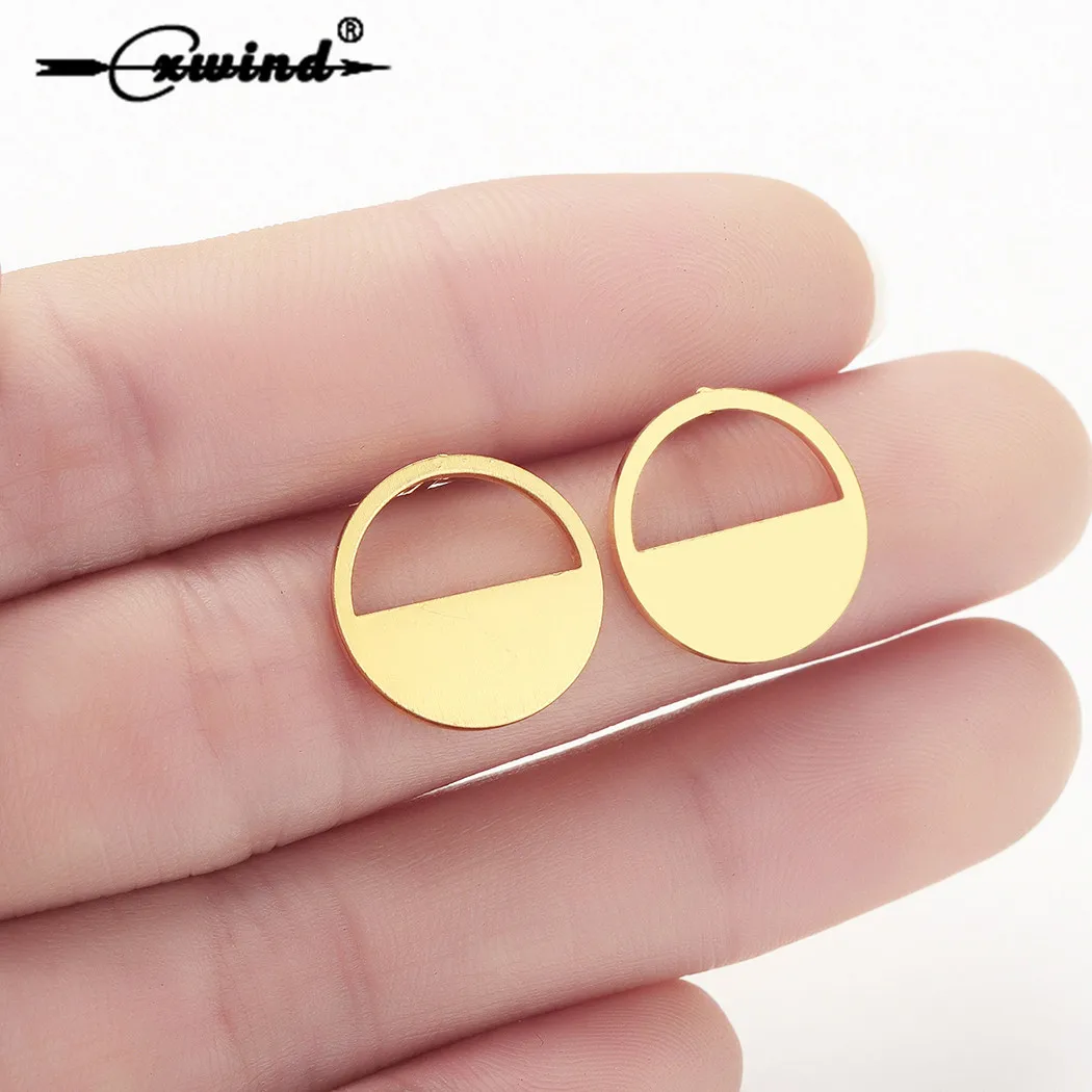 

Cxwind 2019 New Circle Earring Korean Earrings For Women Trendy Half Moon Round Statement Earrings Jewelry For Girl oorbellen