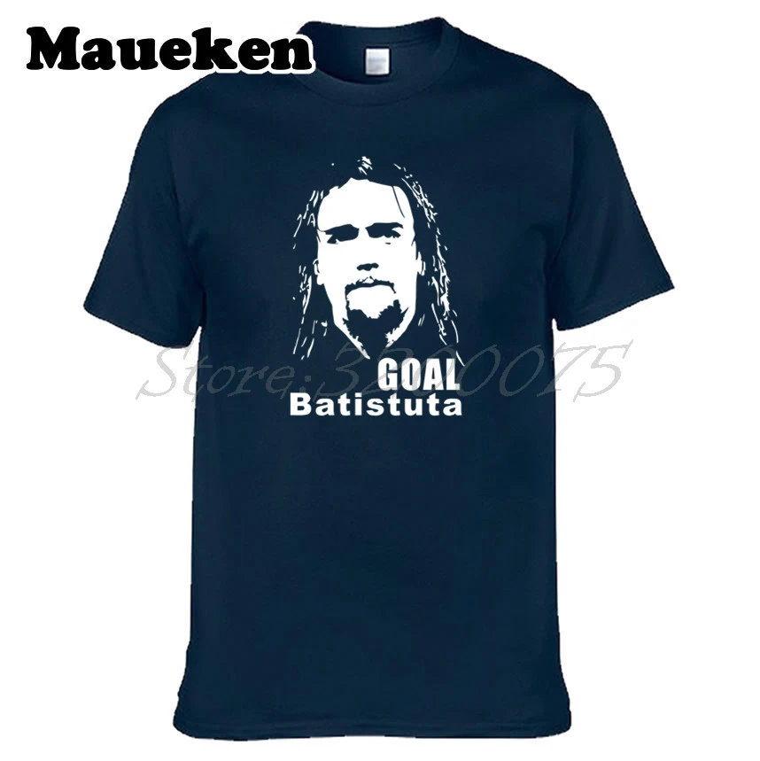 Мужская футболка Gabriel Omar Batistuta 9 GOAL Silhouette Fiorentina ROMA Argentina Legend W18070201|Мужские футболки|